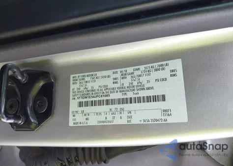 2018 Ford F-150 Xlt z USA, uszkodzony, nr VIN 1FTEW1E54JFC81085